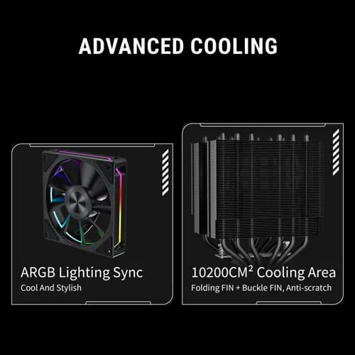 Ant Esports V8 Digital ARGB 120mm CPU Air Cooler with Temperature Display
